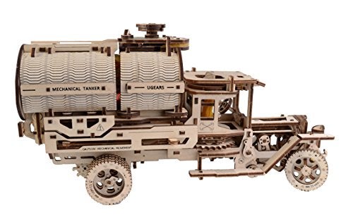 Ugears Tanker Mechanical Model Kit - DIY 3D Wooden Puzzles for Adults Truck with Working Engine - Moving 3D Puzzle Building Kits with Can Holder - Adult Puzzle Gift for Fathers Day - 594 Pcs - Image 1