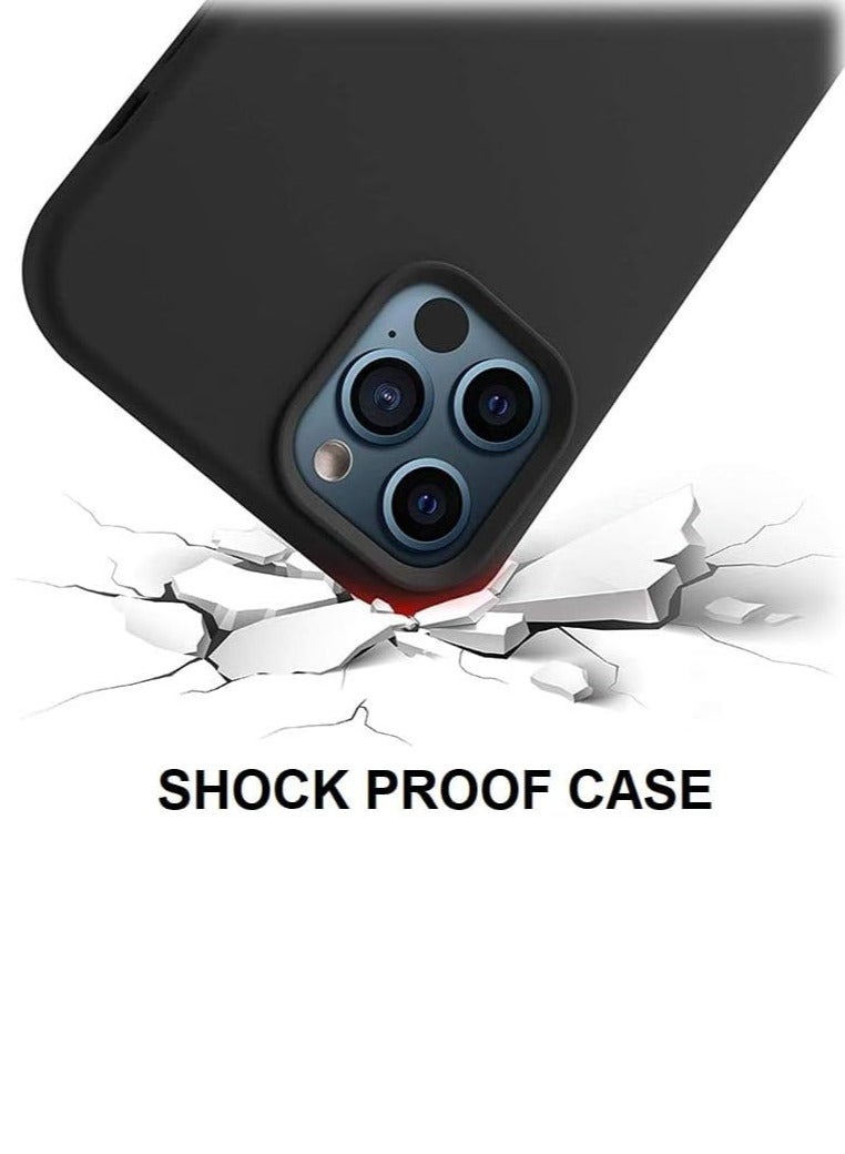 حافظة هاتف آيفون 15 برو، غطاء حماية من السيليكون مقاوم للصدمات ومضاد للخدش (أسود) - Image 5