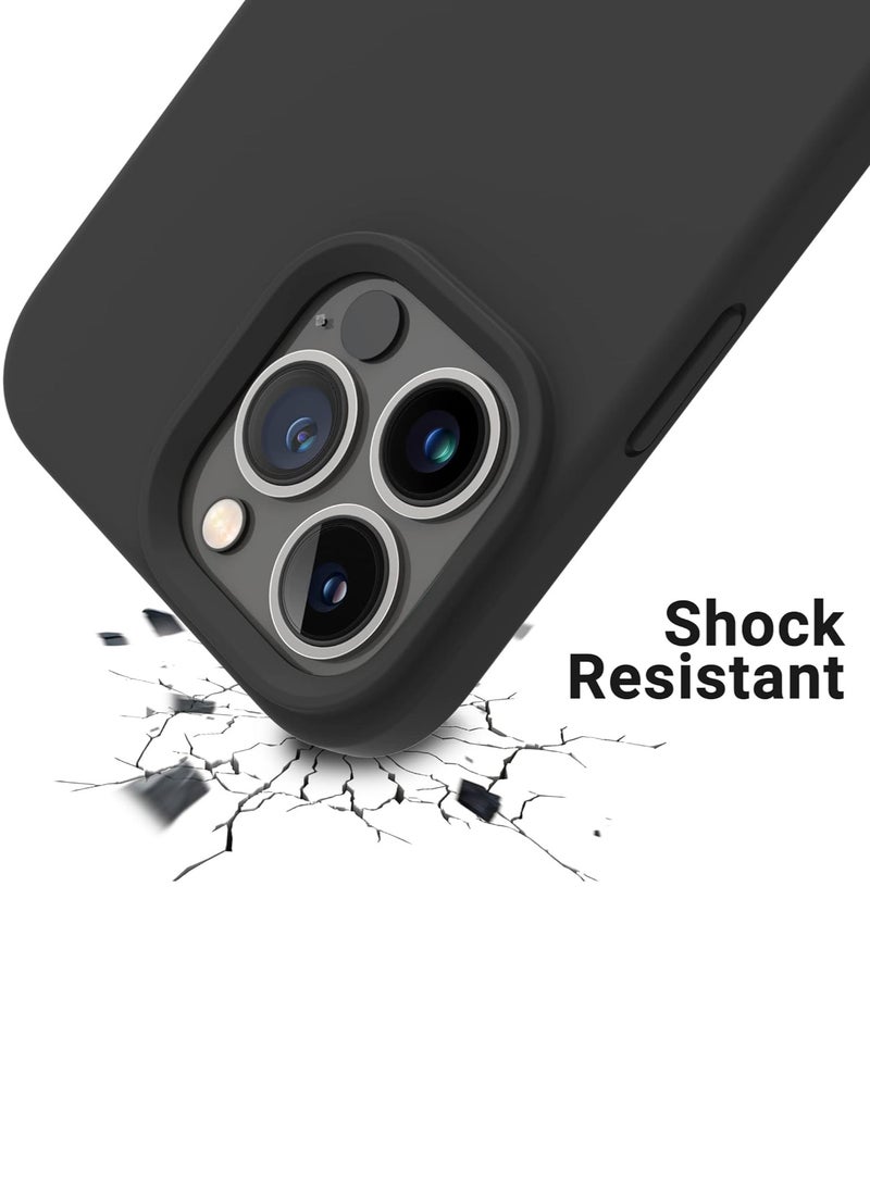 حافظة هاتف آيفون 15 برو، غطاء حماية من السيليكون مقاوم للصدمات ومضاد للخدش (أسود) - Image 3