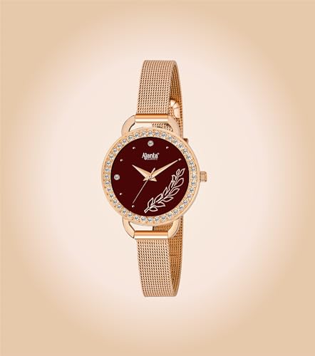 Ajanta Quartz Analog Women's Wrist Watch| Diamond Studded Dial | Elegant Design | AWC203KTL | Stylish Ladies Watch - Image 2