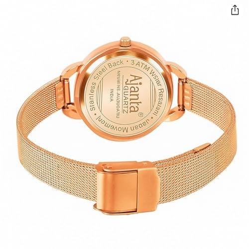 Ajanta Quartz Analog Women's Wrist Watch| Diamond Studded Dial | Elegant Design | AWC203KTL | Stylish Ladies Watch - Image 4
