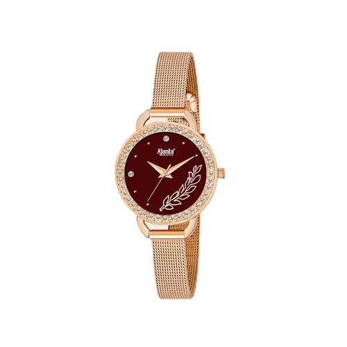 Ajanta Quartz Analog Women's Wrist Watch| Diamond Studded Dial | Elegant Design | AWC203KTL | Stylish Ladies Watch - Image 1