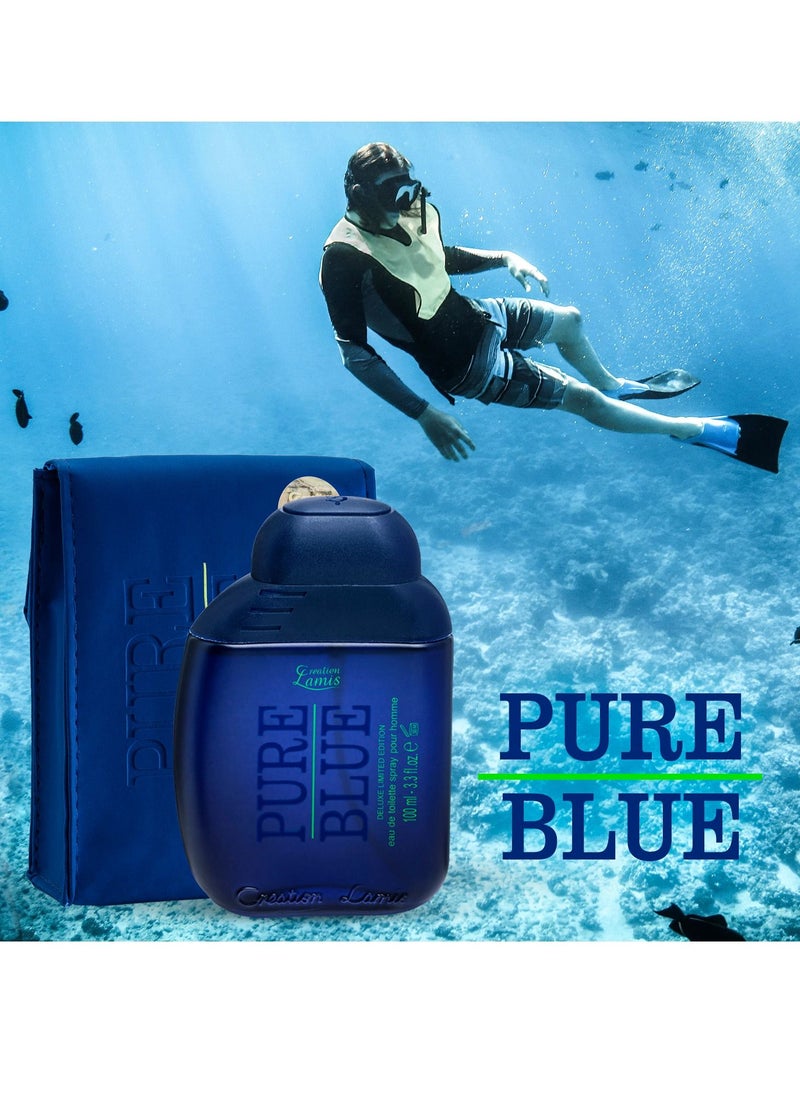 Creation Lamis Pure Blue Eau de Toilette For Men 100ml  - Image 4