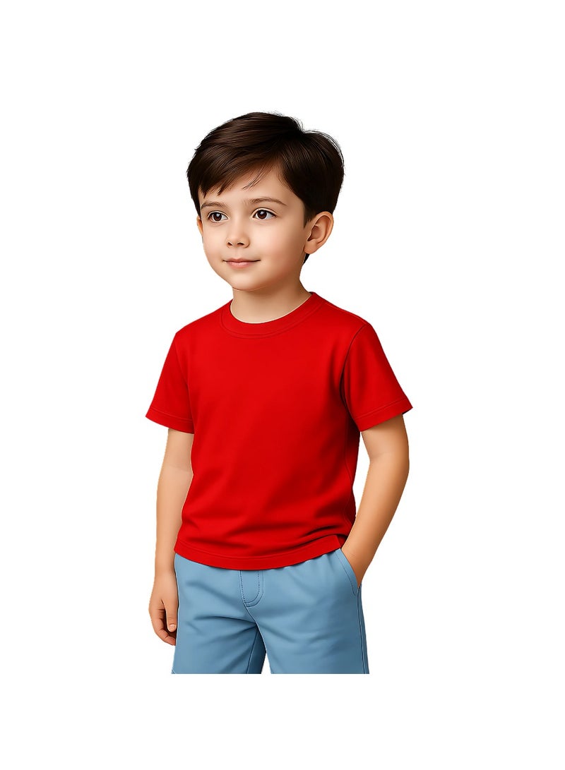 برينت شوب فور مي Printshop4me تي شيرت للأولاد برقبة دائرية 170 جرام في المتر المربع من القطن الخالص الألوان الأساسية - Image 2