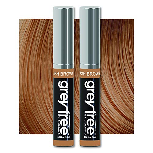 Greyfree Root touch up, temporary hair color to cover gray hairlines, eyebrows, Mustache & Beards Greyfree 2 PACK (ASH BROWN) - Image 1