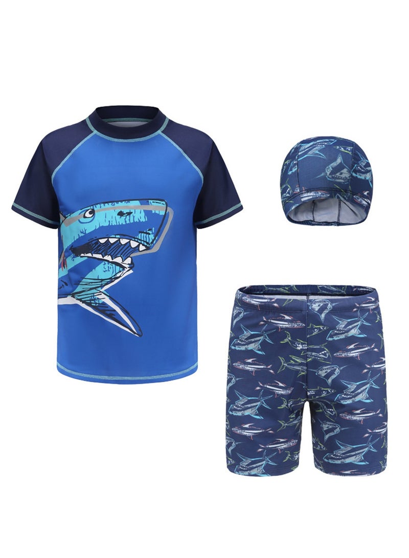 Generic 3pcs swimsuit boys swimsuit pants hat beach swimsuit set - Image 1