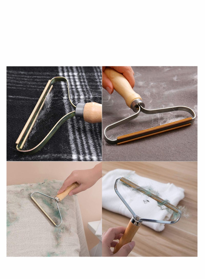 SYOSI إزالة الوبر المحمولة، ماكينة حلاقة الملابس - فرشاة إزالة الوبر الجانبية المزدوجة القابلة لإعادة الاستخدام للسفر لإزالة الوبر وشعر الحيوانات الأليفة والغبار من الملابس والأثاث (2 عبوة) - Image 3