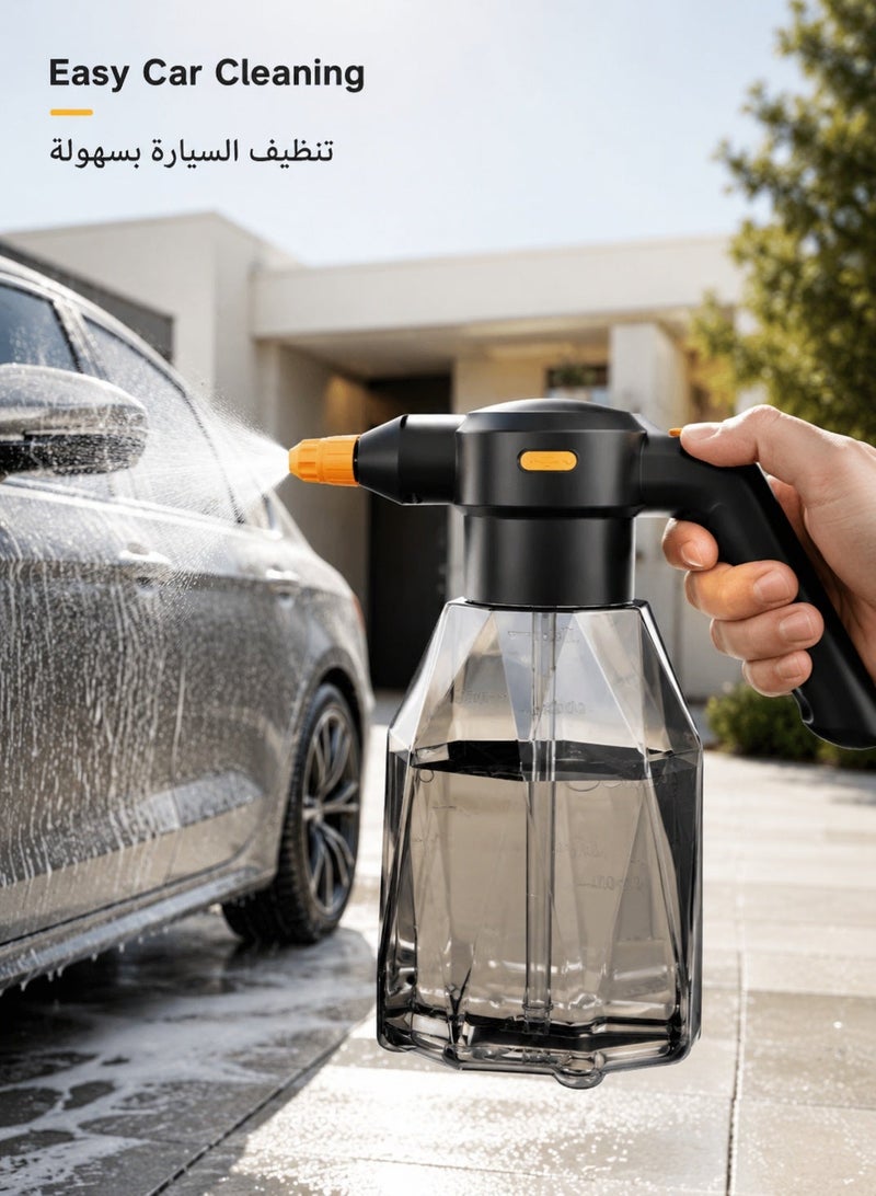 Sisily Electric Car Foam Sprayer,2L Rechargeable Sprayer, Portable Garden Watering Can, Plant Mister Spray Bottle, Battery Powered Sprayer for Indoor Plants, Succulents, Flowers, Car Cleaning - Image 5