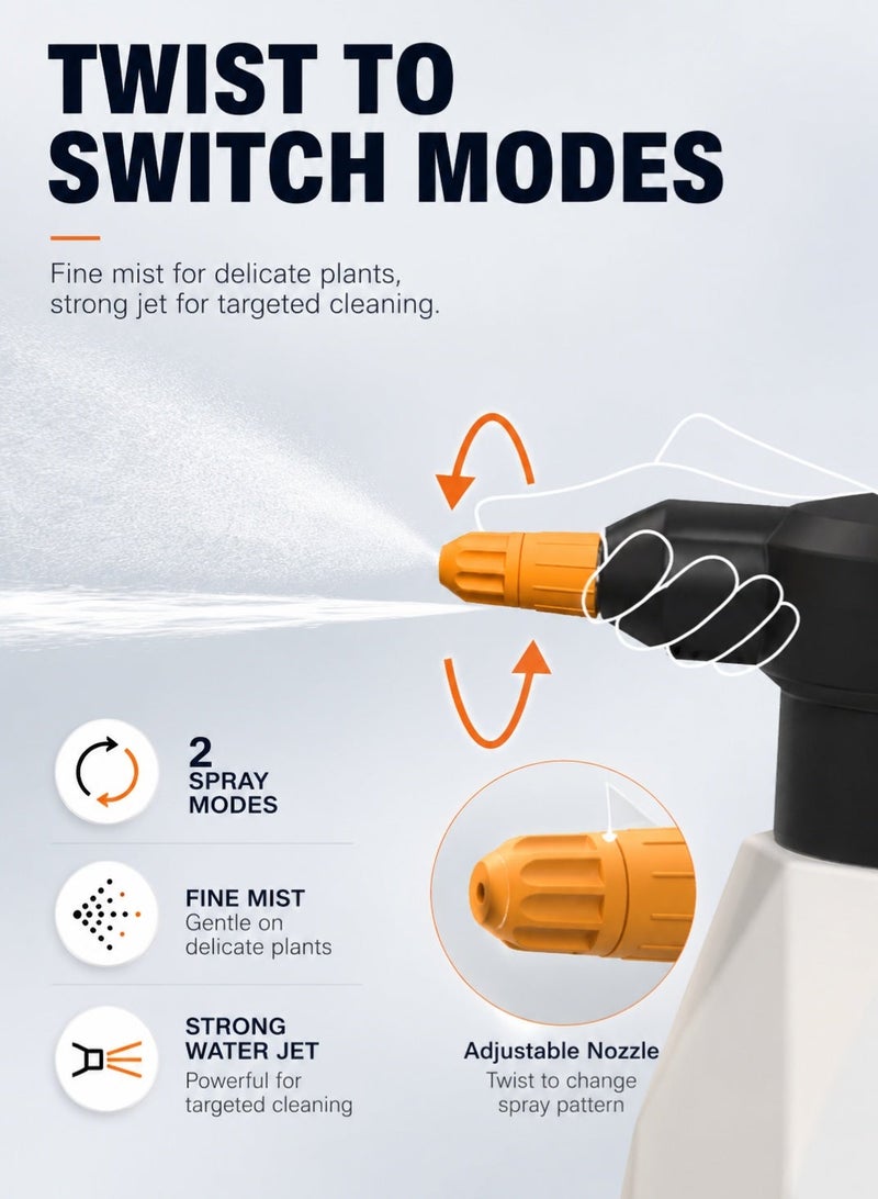 Sisily Electric Car Foam Sprayer,2L Rechargeable Sprayer, Portable Garden Watering Can, Plant Mister Spray Bottle, Battery Powered Sprayer for Indoor Plants, Succulents, Flowers, Car Cleaning - Image 2