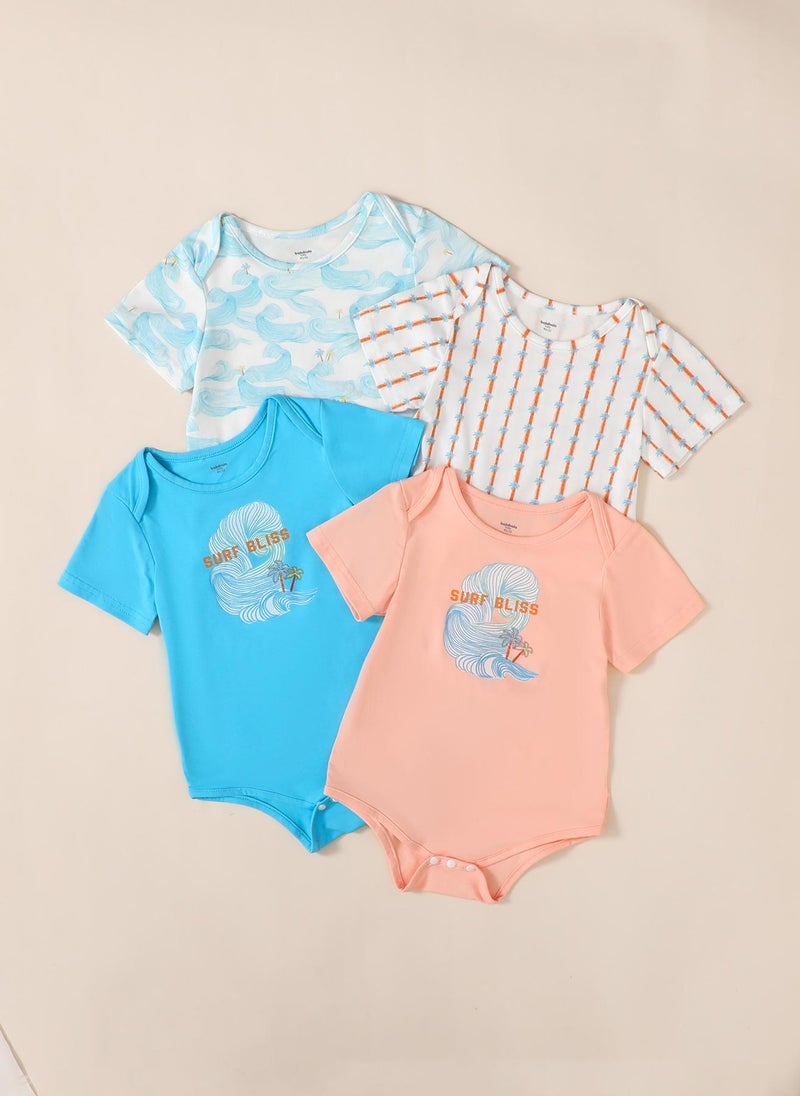 Balabala Baby Boy round neck shoulder open underwear suit - Image 2