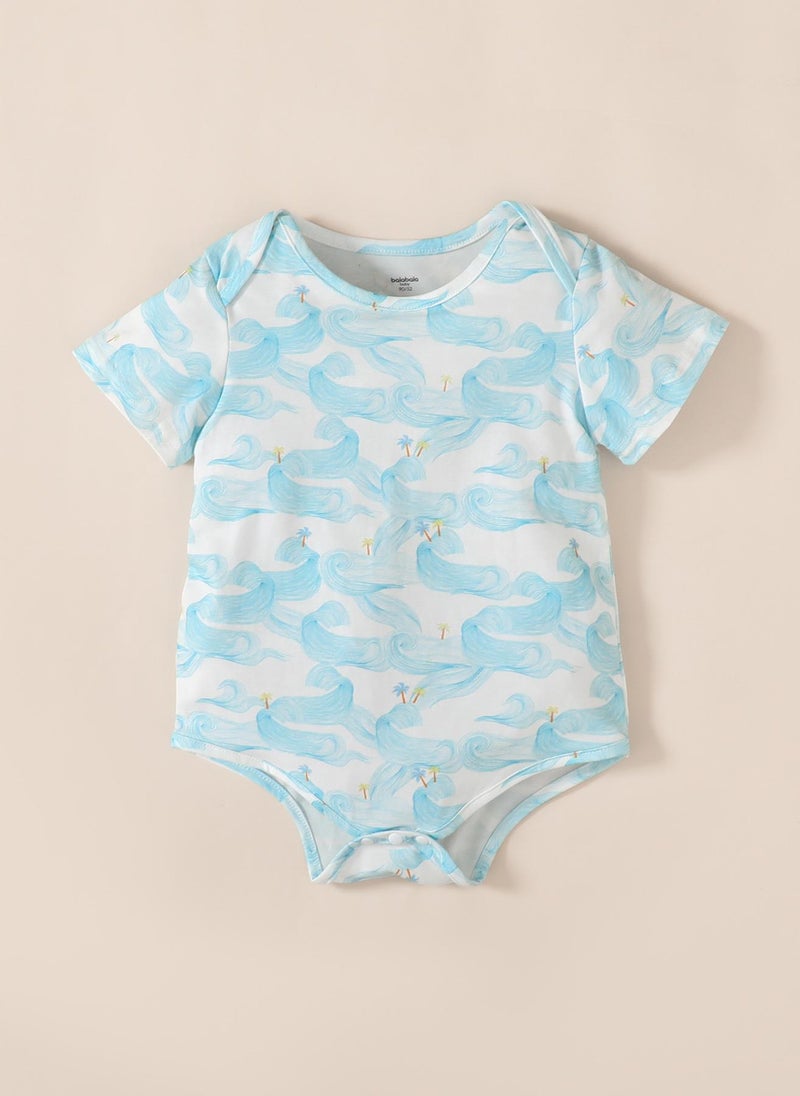 Balabala Baby Boy round neck shoulder open underwear suit - Image 4