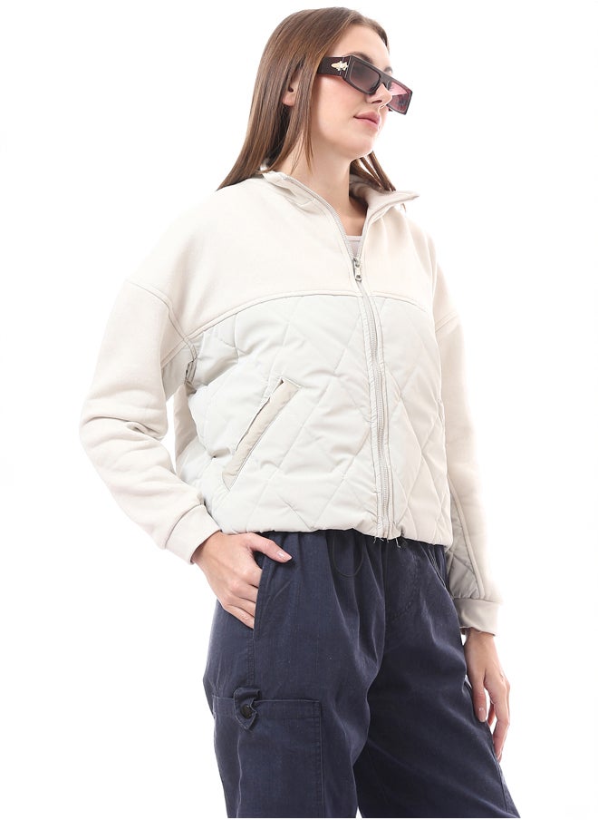 RAVIN Cotton Light Beige Jacket with Waterproof Quilt  - Image 2