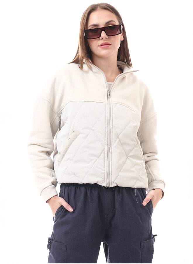 RAVIN Cotton Light Beige Jacket with Waterproof Quilt  - Image 1