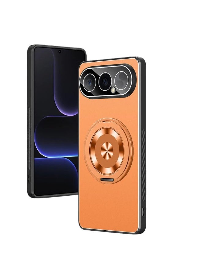 general Case Compatible with Honor 500 Pro 2025, 2-in-1 Ultra-Thin Full-Cover Camera Protection Case with Rotating Ring Stand, Anti-fingerprint & Anti-drop Matte Shell - Image 1