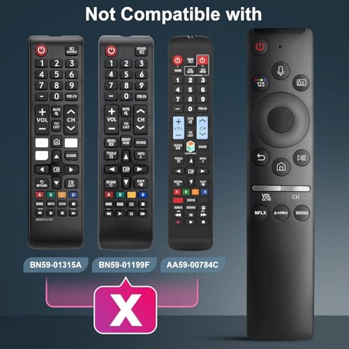 KPDP Original Sammsung Voice Remote Compatible for Samsung Smart TV QLED UHD Frame Curved Solar 4K 8K Q60 Q70 Q80 Q90 8 Series 9 Series TU8000 AU8000 Voice Remote Control Replacement, Black - Image 5
