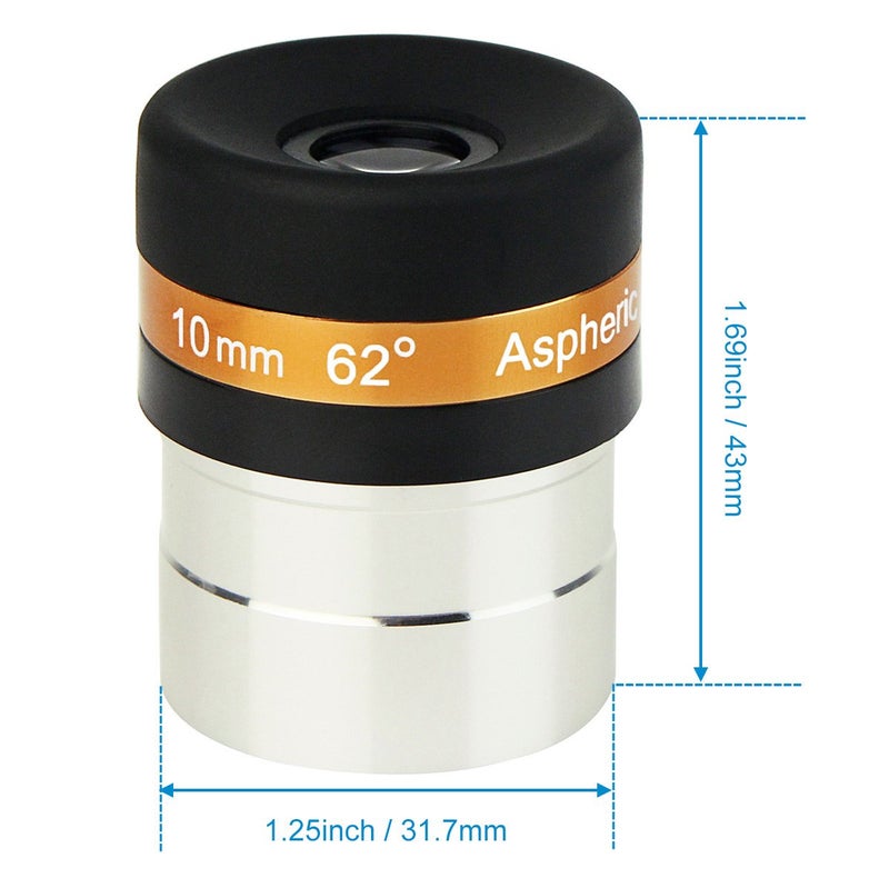SVBONY Telescope Lens 10mm Eyepieces Wide Angle 62 Degree Aspheric Eyepiece Fully Coated Telescope Accessory Suitable for 1.25 inches Astronomic Telescopes - Image 2