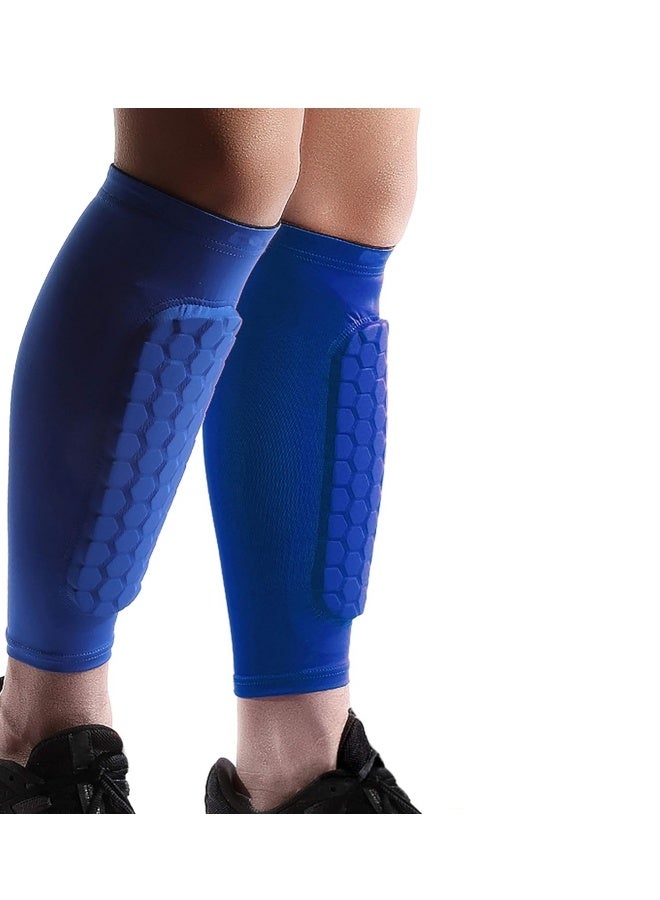 COYO Soccer Shin Guards Shin Pads for Kids Youth Adult, Calf Compression Sleeve with Honeycomb Pads, Support for Shin Splint Baseball Boxing Kickboxing, Lightweight(1PAIR) - Image 1