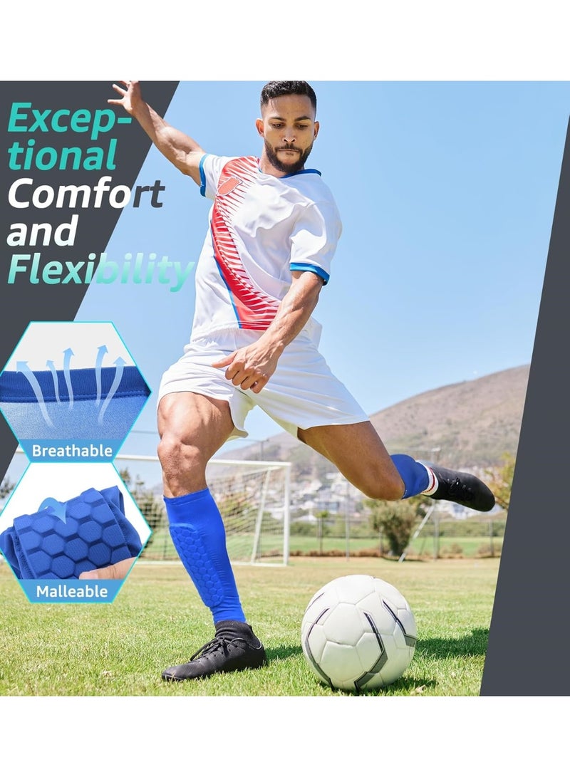 COYO Soccer Shin Guards Shin Pads for Kids Youth Adult, Calf Compression Sleeve with Honeycomb Pads, Support for Shin Splint Baseball Boxing Kickboxing, Lightweight(1PAIR) - Image 4