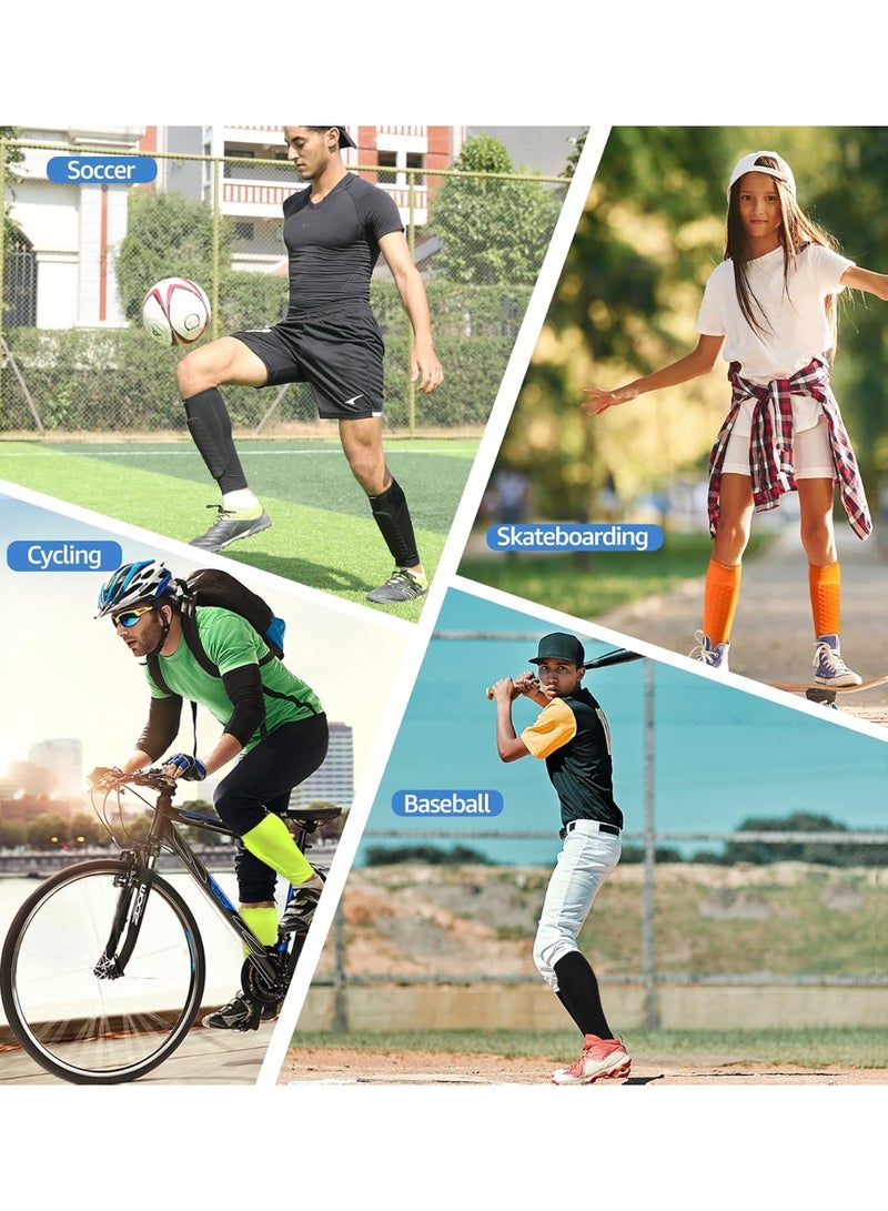 COYO Soccer Shin Guards Shin Pads for Kids Youth Adult, Calf Compression Sleeve with Honeycomb Pads, Support for Shin Splint Baseball Boxing Kickboxing, Lightweight(1PAIR) - Image 5