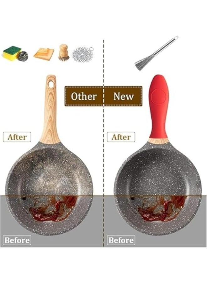 فرشاة تنظيف المطبخ | فرشاة تنظيف الأواني والمقالي متعددة الاستخدامات من الفولاذ المقاوم للصدأ | فرشاة تنظيف الأطباق بمقبض طويل مانعة للانزلاق | فرشاة تنظيف من الصوف الفولاذي بمقبض - Image 2