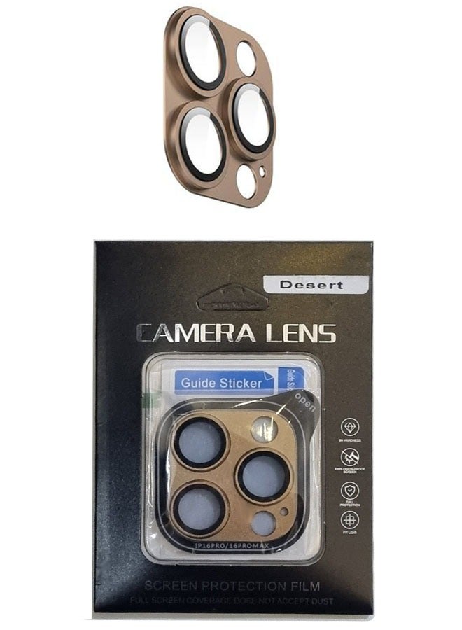 High-Quality IPhone 16 Pro Max /16 Pro Camera Protector - Desert Titanium - Image 1