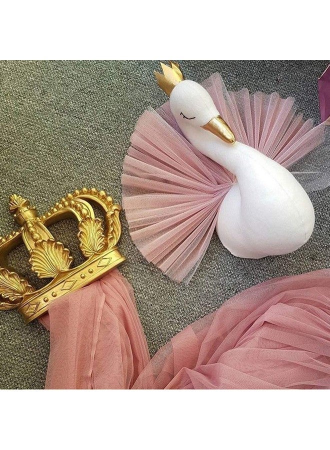Garneck 3D Wall Hanging Decoration Cute Crown Dress Swan Wall Art Sticker Hook For Nursery Kids Girl Room Wedding Birthday Gift (Pink) - Image 5