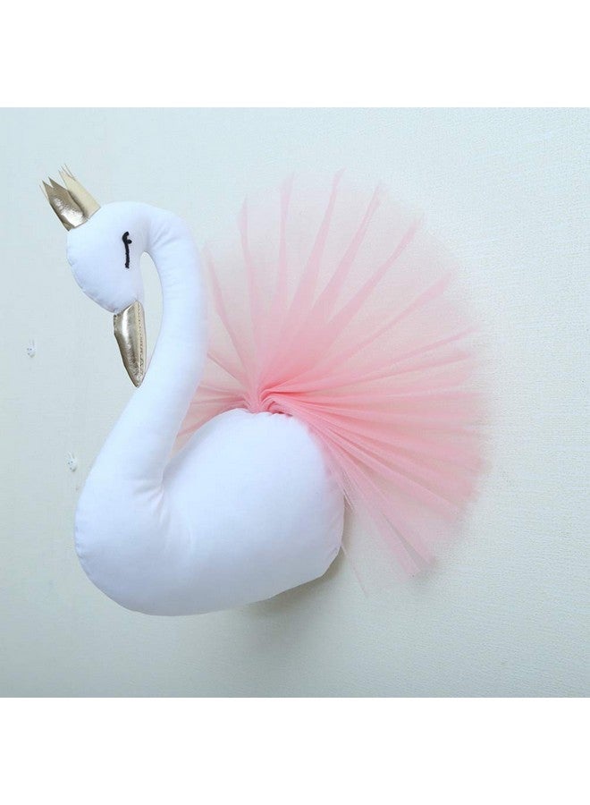 Garneck 3D Wall Hanging Decoration Cute Crown Dress Swan Wall Art Sticker Hook For Nursery Kids Girl Room Wedding Birthday Gift (Pink) - Image 3