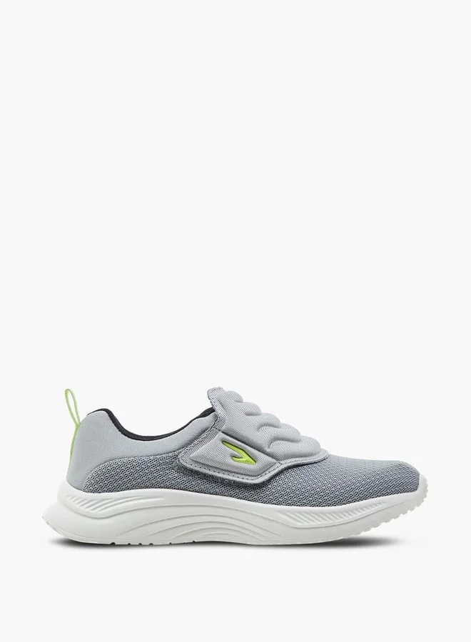 Dash Boys Textured Sneakers with Hook and Loop Closure