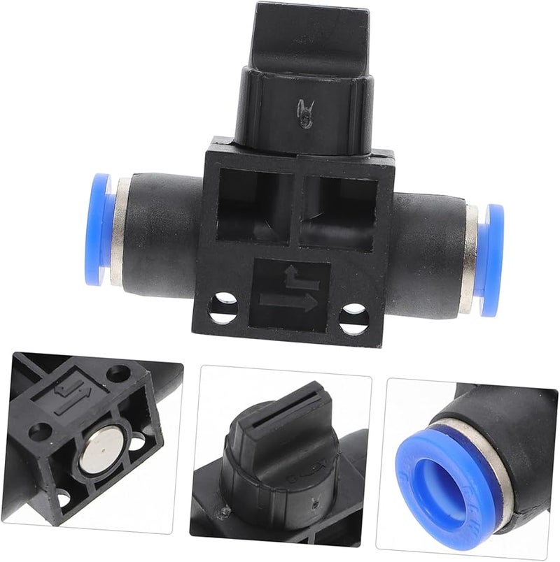 PartyKindom 2Pcs Quick Connect Pneumatic Air Tube Connectors Manual Control Valves Plastic Resistant Design - Image 4