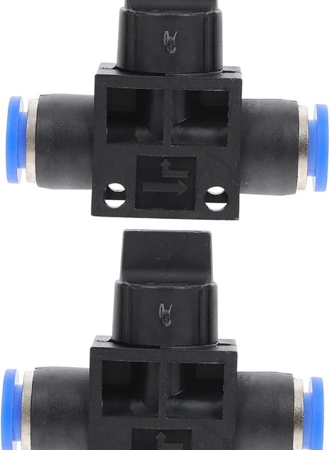 PartyKindom 2Pcs Quick Connect Pneumatic Air Tube Connectors Manual Control Valves Plastic Resistant Design - Image 1