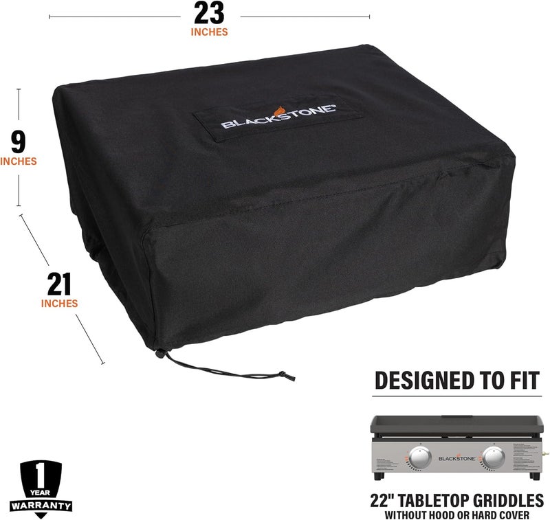 Blackstone 1724 Waterproof 600D Polyester Heavy Duty Flat top Gas Grill Cover Exclusively Fits 22" Griddle Cooking Station Without Hood, Black Occasional & permanent usable - Image 3