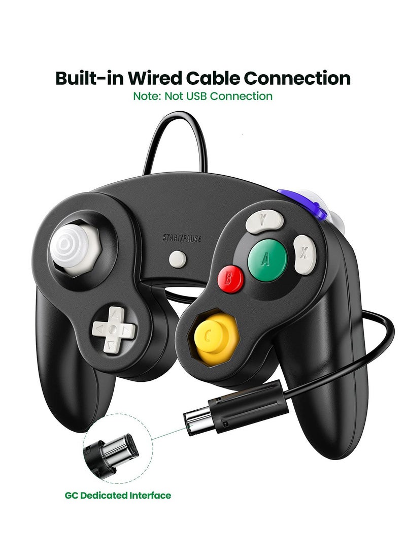 SOLARAE 2PCS Wired Controller Classic Gamepad for Nintendo Wii Controller - Enhanced (Black) - Image 2
