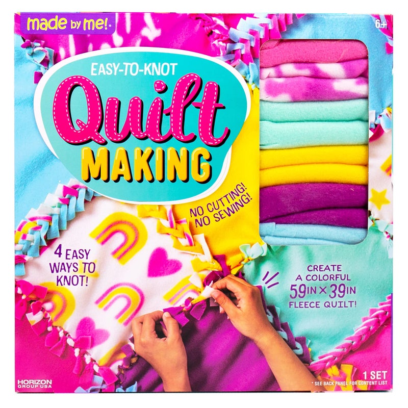 Made By Me EasytoKnot Quilt Making by Horizon Group USA Create a 59 x 39 Fleece Quilt No Cutting or Sewing Necessary Includes 20 Fabric Squares Felt Embellishments Learn 4 Ways to Knot - Image 2