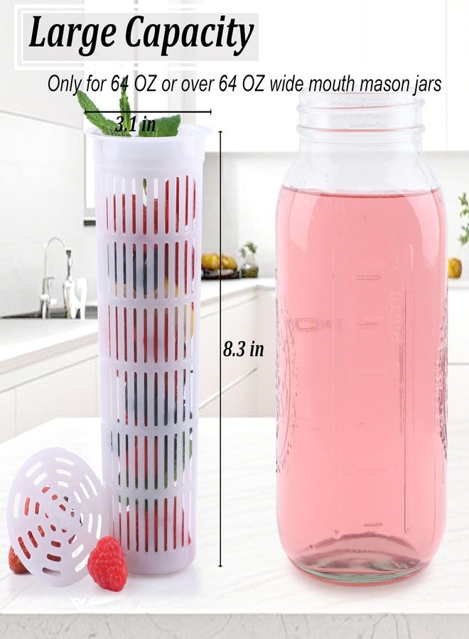 MBSRITY Mason Jar Infuser For 64 Oz Wide Mouth Mason Jug Water Pitcher Filter Food Grade Mesh Strainer For Fruit Infused Water, Iced Tea, Lemonade, Sun Tea, Mint Water, Cocktail, Cold Brew Coffee - Image 4