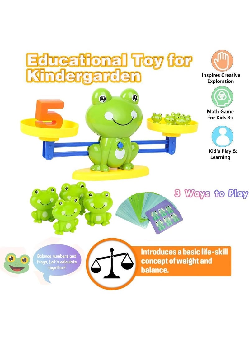 ضفدع توازن لعبة الرياضيات, الأطفال وزن مقياس لعب العد التعليمي لأطفال ما قبل المدرسة / رياض الأطفال,تعلم الأرقام أداة تعليم الرياضيات ل3-5 سنوات من العمر الأولاد البنات, هدية عيد الميلاد للأطفال الممتعة - Image 2