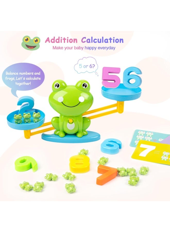 ضفدع توازن لعبة الرياضيات, الأطفال وزن مقياس لعب العد التعليمي لأطفال ما قبل المدرسة / رياض الأطفال,تعلم الأرقام أداة تعليم الرياضيات ل3-5 سنوات من العمر الأولاد البنات, هدية عيد الميلاد للأطفال الممتعة - Image 4