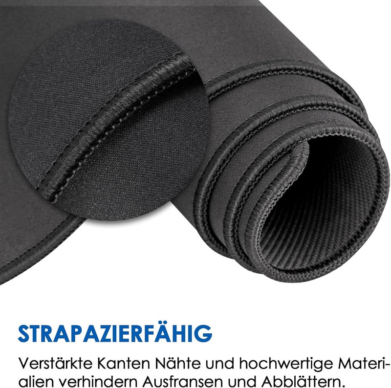 KTRIO 800x400x3mm Large Gaming Mouse Mat with Stitched Edges, XL Mouse Pad with Non-Slip Base, Extended Large Size Keyboard Desk Pad with Water Resist Surface, Black | Large Gaming Mouse Pad with Stitched Edges, Non-Slip Base, Keyboard Desk Pad with Water Resist Surface - Image 3