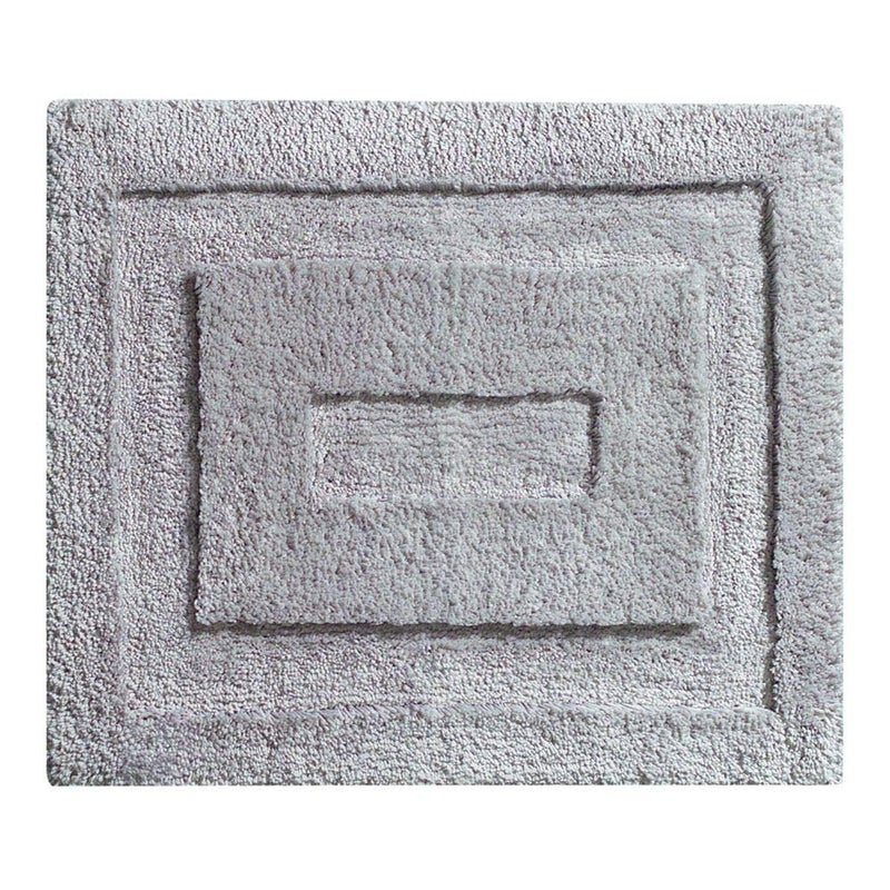 InterDesign iDesign Spa Small Microfiber Accent Shower Rug Bath Mat for Master Guest Kids Bathroom Entryway 21 x 17  Gray