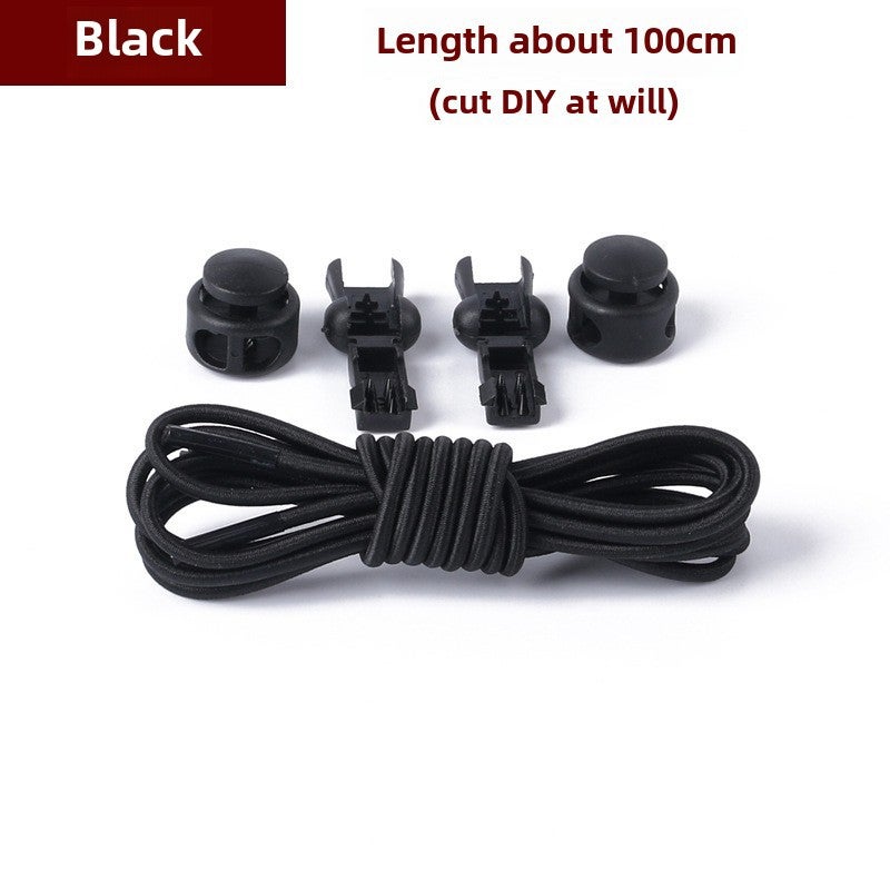 Loquat Colorful Elastic No-Tie Shoelaces for Adults and Kids Black