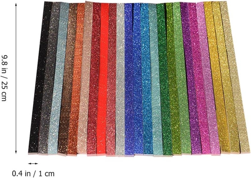 DRESSOOS 460Pcs Rainbow Star Paper Strips Origami Folding Strips DIY Handmade Decorations with Glitter Colors Each for Crafts and Holiday Embellishments - Image 3
