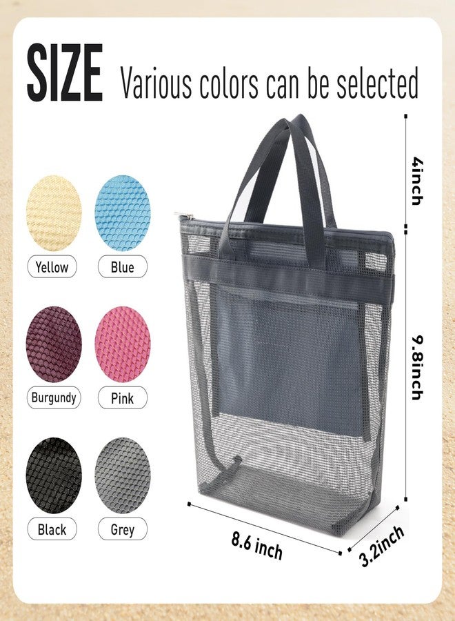 ASBEFORE Mesh Shower Caddy, Portable Shower Bag, Quick-Dry Hanging Caddy Bath Organizer with Zipper, Toiletry Bag Essentials for Camping Travel College Dorm Room Gym (Black) - Image 2