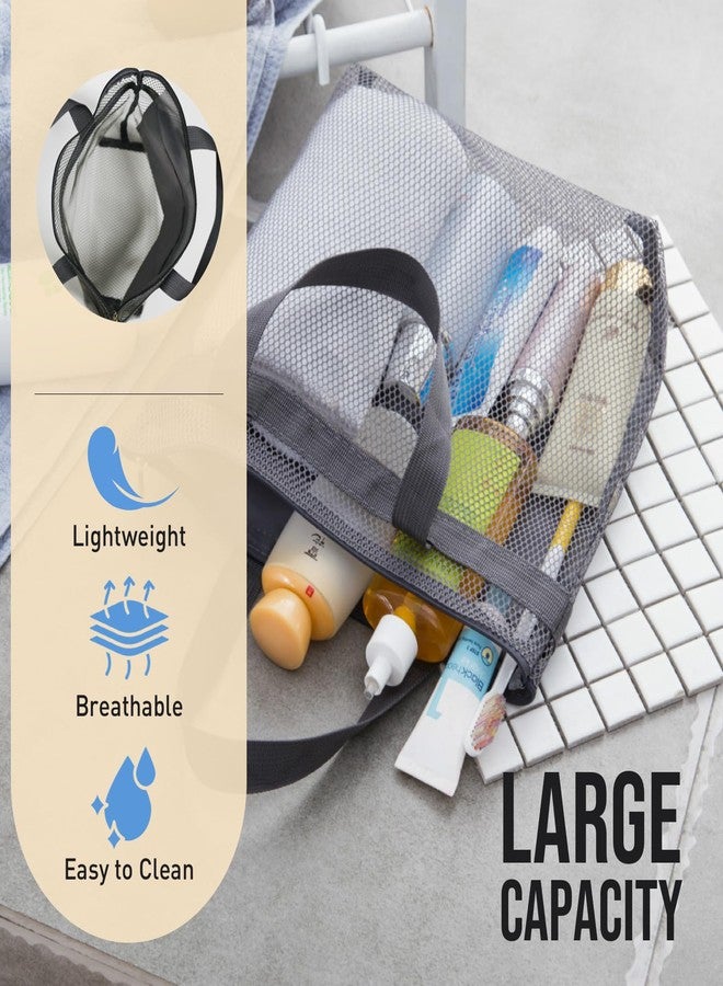 ASBEFORE Mesh Shower Caddy, Portable Shower Bag, Quick-Dry Hanging Caddy Bath Organizer with Zipper, Toiletry Bag Essentials for Camping Travel College Dorm Room Gym (Black) - Image 5