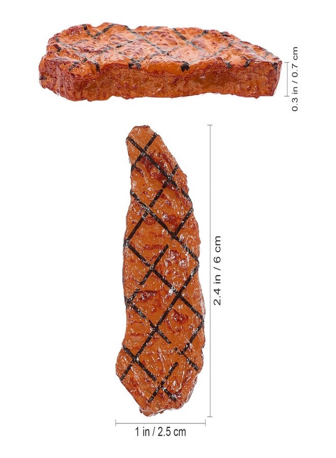 Toddmomy 4pcs Realistic Fake Steak Models: Mini Fake Cooked Roast Beef Meat Model Decor for Home Kitchen for Cooking Play and Photography Props - Image 4
