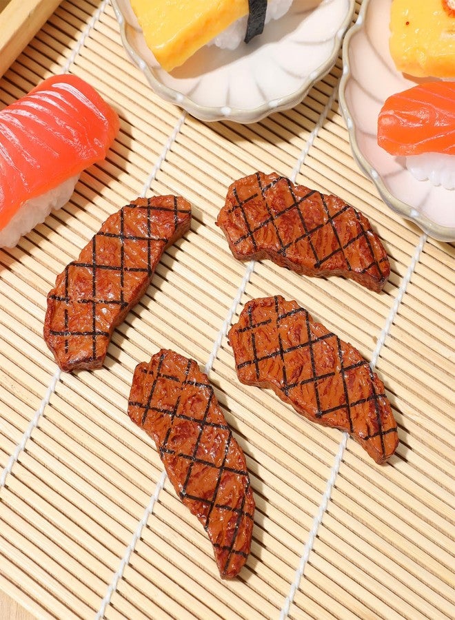 Toddmomy 4pcs Realistic Fake Steak Models: Mini Fake Cooked Roast Beef Meat Model Decor for Home Kitchen for Cooking Play and Photography Props - Image 3