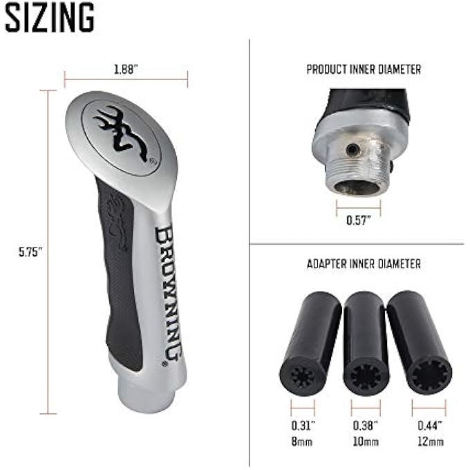 rayihni Browning Pistol Grip Gear Shift Knob for Cars and Trucks for Automatic and Manual Shifter Fits Most Vehicles - Image 3