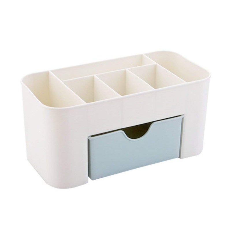 POXEFLIP Plastic Cosmetic Make Up Storage Box Tidy Organizer for Bathroom, Dresser, Vanity with Drawer - Image 1