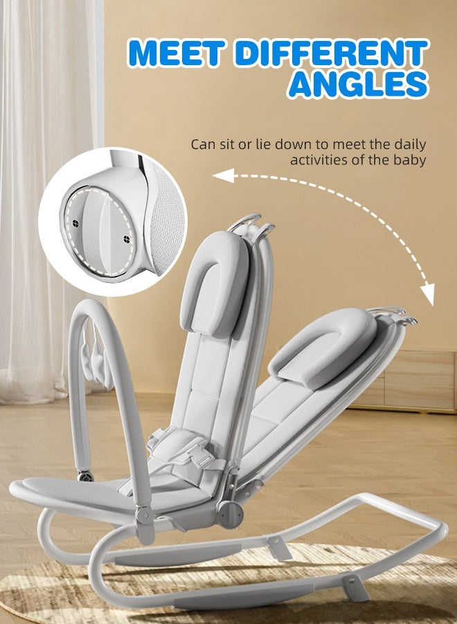 سوفت تاتش كرسي هزاز محمول للأطفال الصغار مع حامل ألعاب ومقعد أرجوحة للأطفال بحزام للأطفال من عمر 0 ​​إلى 6 أشهر - Image 5