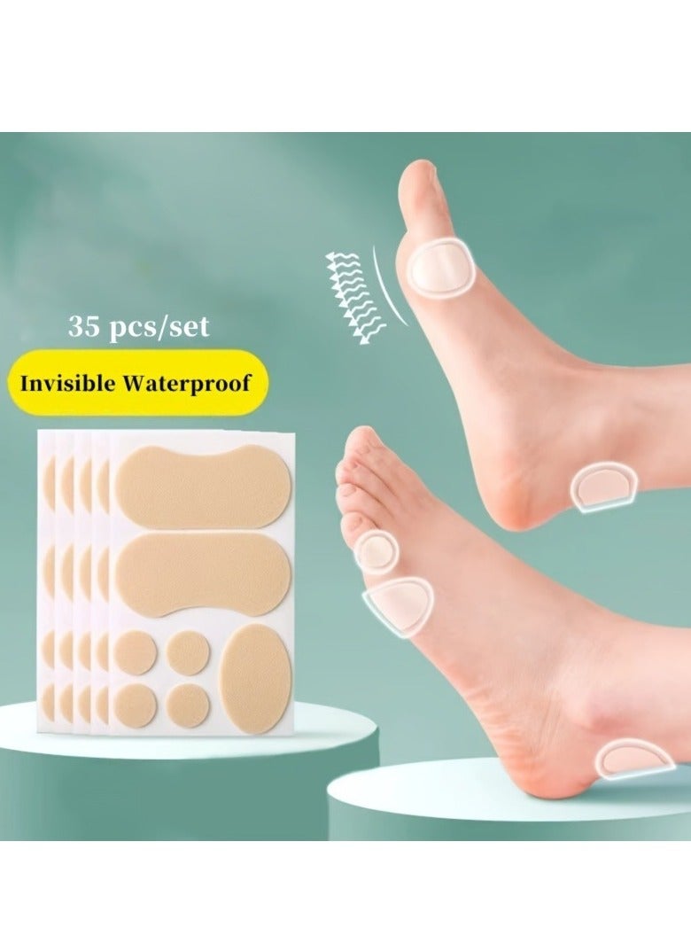 Generic Invisible Waterproof Pads Set - 5Pieces, Heel Protectors for High Heels and Loafers, Anti-Slip Blister Prevention for Shoes and Fingers - Image 1