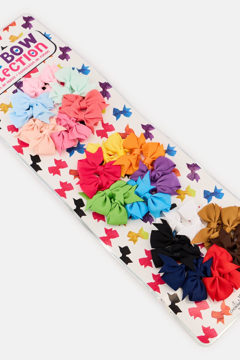 Mega Value Kids Girl 36 Pieces Mini Salon Hair Bows, Multicolor - Image 3