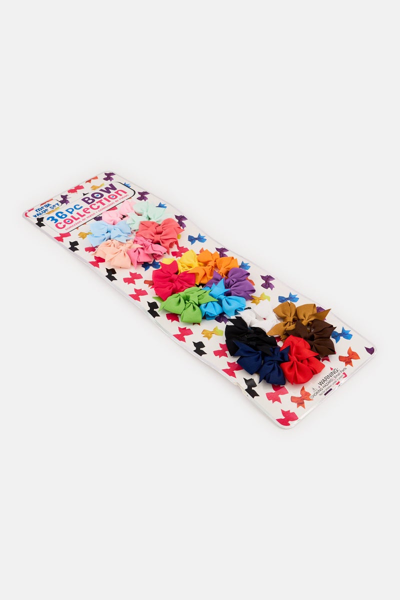 Mega Value Kids Girl 36 Pieces Mini Salon Hair Bows, Multicolor - Image 2